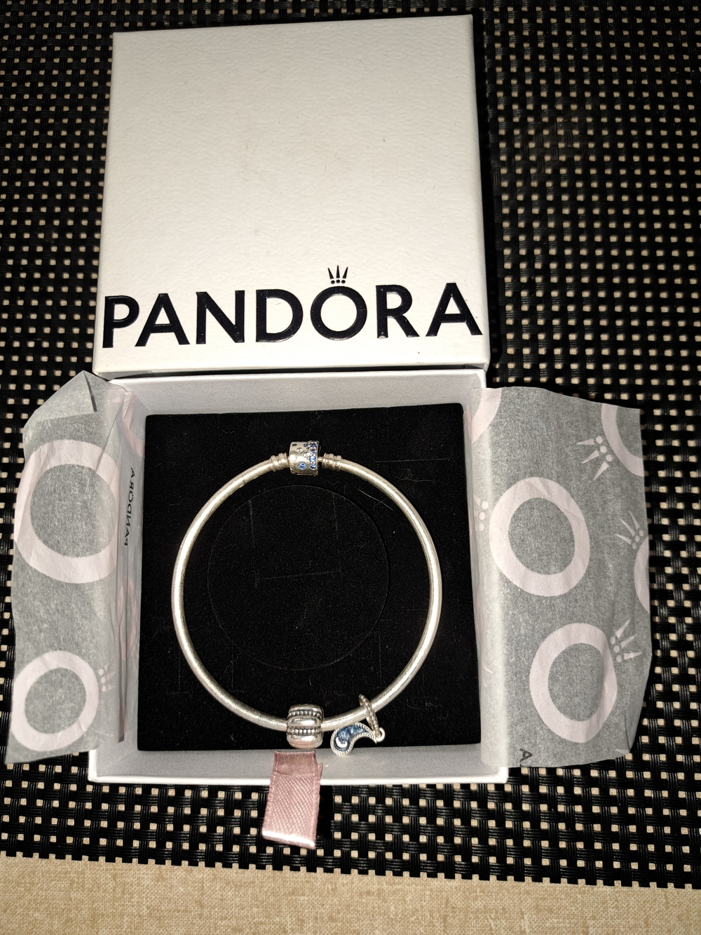 Pandora Silver Bracelet with Blue Dolphin Accent
